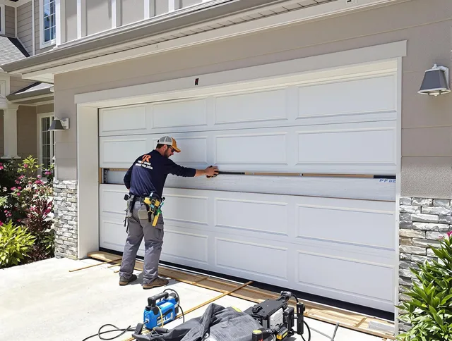 University Heights Garage Door Repair team performing complete garage door replacement at University Heights residence