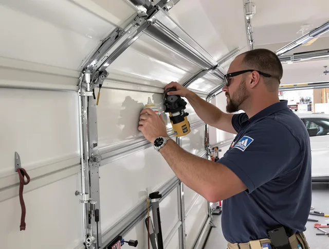 University Heights Garage Door Repair technician quieting a noisy garage door in University Heights