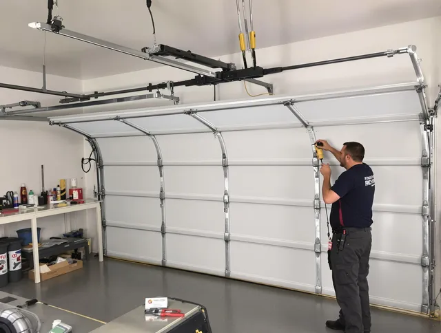University Heights Garage Door Repair certified technician performing overhead door system repair in University Heights